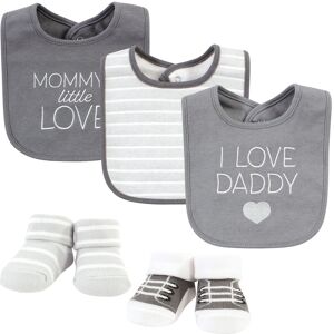 Hudson Baby Cotton Bib and Sock Set, I Love Grey, One Size - I Love Grey - One Size I Love Grey One Size Hudson Baby Cotton Bib and Sock Set, I Love Grey, One Size - I Love Grey - One Size I Love Grey One Size