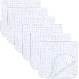 Baby Burp Cloths - 100% Muslin Cotton by Comfy Cubs White 6P Pack of 6 Baby Burp Cloths - 100% Muslin Cotton by Comfy Cubs White 6P Pack of 6