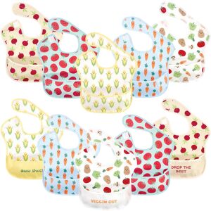 Hudson Baby Infant Waterproof Polyester Bibs 10pk, Veggies, Feeder - Veggies Veggies Feeder Hudson Baby Infant Waterproof Polyester Bibs 10pk, Veggies, Feeder - Veggies Veggies Feeder