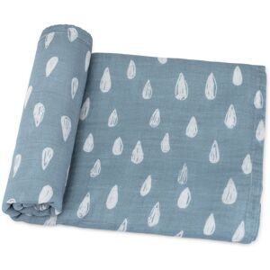 Muslin Swaddle Blankets, Pack 1 & 2 by Comfy Cubs Blue Raindrops - Pack of 1 Pack of 1 Muslin Swaddle Blankets, Pack 1 & 2 by Comfy Cubs Blue Raindrops - Pack of 1 Pack of 1