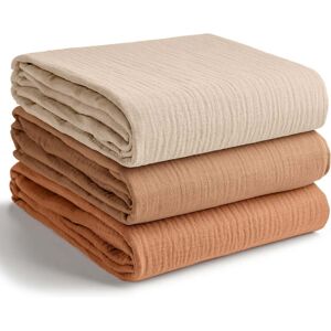 Muslin Swaddle Blankets Pack of 3 by Comfy Cubs Sand, Cedar, Caramel 42.0 In. L X 42.0 In. W Muslin Swaddle Blankets Pack of 3 by Comfy Cubs Sand, Cedar, Caramel 42.0 In. L X 42.0 In. W