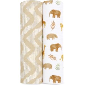 aden + anais aden+anais essentials 2-Pack 100% Cotton Muslin Swaddle Blankets tanzania 44.0 In. L X 44.0 In. W aden + anais aden+anais essentials 2-Pack 100% Cotton Muslin Swaddle Blankets tanzania 44.0 In. L X 44.0 In. W