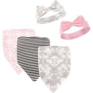 Hudson Baby Infant Girl Cotton Bib and Headband Set 5pk, Damask, One Size - Damask - One Size Damask One Size Hudson Baby Infant Girl Cotton Bib and Headband Set 5pk, Damask, One Size - Damask - One Size Damask One Size