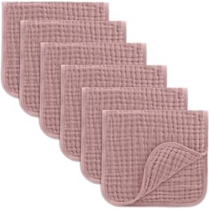 Baby Burp Cloths - 100% Muslin Cotton by Comfy Cubs Mauve 6P Pack of 6 Baby Burp Cloths - 100% Muslin Cotton by Comfy Cubs Mauve 6P Pack of 6