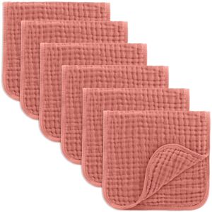 Baby Burp Cloths - 100% Muslin Cotton by Comfy Cubs Dusty Rose 6P Pack Of 6 Baby Burp Cloths - 100% Muslin Cotton by Comfy Cubs Dusty Rose 6P Pack Of 6