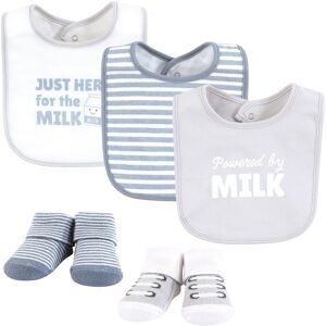 Hudson Baby Cotton Bib and Sock Set, Powered By Milk, One Size - Powered By Milk - One Size Powered By Milk One Size Hudson Baby Cotton Bib and Sock Set, Powered By Milk, One Size - Powered By Milk - One Size Powered By Milk One Size