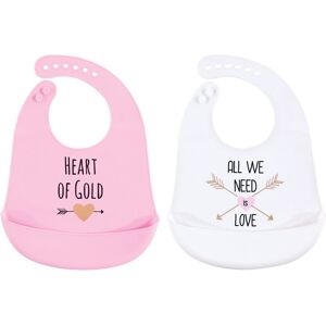 Hudson Baby Infant Girl Silicone Bibs 2pk, Gold Heart, One Size - Gold Heart - One Size Gold Heart One Size Hudson Baby Infant Girl Silicone Bibs 2pk, Gold Heart, One Size - Gold Heart - One Size Gold Heart One Size