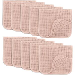 Baby Burp Cloths - 100% Muslin Cotton by Comfy Cubs Blush 10P Pack of 10 Baby Burp Cloths - 100% Muslin Cotton by Comfy Cubs Blush 10P Pack of 10