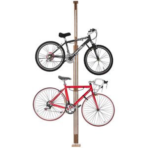 Bike Rack - Adjustable Wood Bicycle Hanger for 2 Bikes - Floor to Ceiling Tension Mount Bike Storage or Display by RAD Cycle Natural Brown 9.5 In. W X 120.0 In. H X 14.5 In. D Bike Rack - Adjustable Wood Bicycle Hanger for 2 Bikes - Floor to Ceiling Tension Mount Bike Storage or Display by RAD Cycle Natural Brown 9.5 In. W X 120.0 In. H X 14.5 In. D