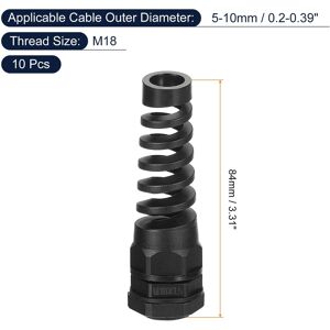 Unique Waterproof Cable Gland, Nylon Spiral Strain Pigtail Cord Joint with Gasket for Wire Thread Cable Fixing and Appliances Black M18 Unique Waterproof Cable Gland, Nylon Spiral Strain Pigtail Cord Joint with Gasket for Wire Thread Cable Fixing and Appliances Black M18