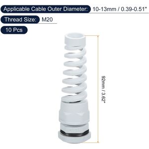Unique Waterproof Cable Gland, Nylon Spiral Strain Pigtail Cord Joint with Gasket for Wire Thread Cable Fixing and Appliances White M20 Unique Waterproof Cable Gland, Nylon Spiral Strain Pigtail Cord Joint with Gasket for Wire Thread Cable Fixing and Appliances White M20
