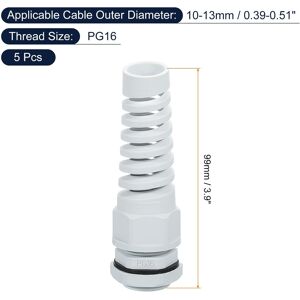 Unique Waterproof Cable Gland, Nylon Spiral Strain Pigtail Cord Joint with Gasket Wire Thread Cable Fixing Appliances White PG16 Unique Waterproof Cable Gland, Nylon Spiral Strain Pigtail Cord Joint with Gasket Wire Thread Cable Fixing Appliances White PG16