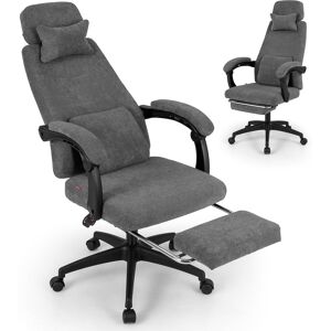 Gymax Reclining Home Office Chair Retractable Footrest High-Back Grey 19.0 In. L X 19.0 In. W X 17.0 In. H Gymax Reclining Home Office Chair Retractable Footrest High-Back Grey 19.0 In. L X 19.0 In. W X 17.0 In. H