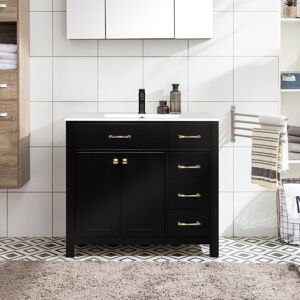 eclife Modern Bathroom Vanity with Sink & Faucet Storage Cabinet Set 36 36 eclife Modern Bathroom Vanity with Sink & Faucet Storage Cabinet Set 36 36
