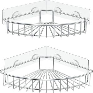 No Corner Shower Caddy 01-silver Up to 22 in No Corner Shower Caddy 01-silver Up to 22 in