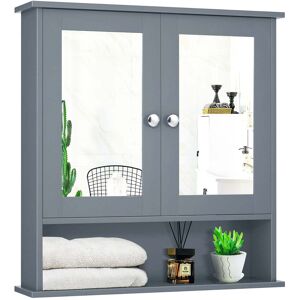Costway Wall Mount Mirror Cabinet Bathroom Medicine Cabinet Organizer - 22'' x 5'' x 23''(L x W x H) Grey 22'' x 5'' x 23''(L x W x H) Costway Wall Mount Mirror Cabinet Bathroom Medicine Cabinet Organizer - 22'' x 5'' x 23''(L x W x H) Grey 22'' x 5'' x 23''(L x W x H)