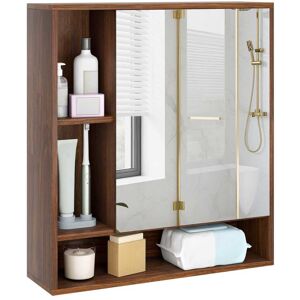 Costway Bathroom Wall Cabinet with Mirror, Single Door, 3 Open Shelves - See Details Walnut See Details Costway Bathroom Wall Cabinet with Mirror, Single Door, 3 Open Shelves - See Details Walnut See Details