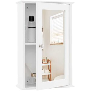 Costway Bathroom Medicine Cabinet with Mirror Cabinet Reversible White 13.5 In. L X 6.0 In. W X 21.0 In. H Costway Bathroom Medicine Cabinet with Mirror Cabinet Reversible White 13.5 In. L X 6.0 In. W X 21.0 In. H
