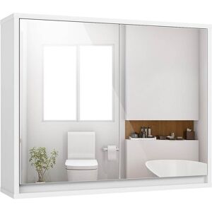 Costway Wall Mounted Bathroom Storage Cabinet Medicine Cabinet White 22.0 In. L X 5.5 In. W X 18.0 In. H Costway Wall Mounted Bathroom Storage Cabinet Medicine Cabinet White 22.0 In. L X 5.5 In. W X 18.0 In. H