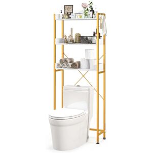 Costway 3-Tier Over-The-Toilet Bathroom Shelf Metal Frame Space Saver - See Details White + Gold See Details Costway 3-Tier Over-The-Toilet Bathroom Shelf Metal Frame Space Saver - See Details White + Gold See Details