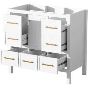 AISWORD 36'' Bathroom Vanity without Sink, Bathroom Storage Cabinet, Freestanding Vanity with 5 Drawers& Soft Closing Doors White 35.5 In. W X 33.0 In. H X 17.8 In. D AISWORD 36'' Bathroom Vanity without Sink, Bathroom Storage Cabinet, Freestanding Vanity with 5 Drawers& Soft Closing Doors White 35.5 In. W X 33.0 In. H X 17.8 In. D