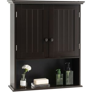 Costway Wall Mount Bathroom Cabinet Wooden Medicine Cabinet Storage Espresso See Description Costway Wall Mount Bathroom Cabinet Wooden Medicine Cabinet Storage Espresso See Description