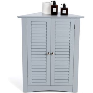 Costway Corner Storage Cabinet Freestanding Floor Cabinet Bathroom w/ Grey See Description Costway Corner Storage Cabinet Freestanding Floor Cabinet Bathroom w/ Grey See Description