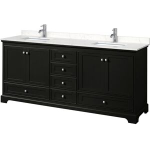 Wyndham Collection Deborah 80-inch Double Vanity, Cultured Marble Top Dark Espresso,Chrome Trim,Carrara Cult. Marble Top Double Vanities Wyndham Collection Deborah 80-inch Double Vanity, Cultured Marble Top Dark Espresso,Chrome Trim,Carrara Cult. Marble Top Double Vanities