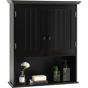Costway Wall Mount Bathroom Cabinet Wooden Medicine Cabinet Storage Black See Description Costway Wall Mount Bathroom Cabinet Wooden Medicine Cabinet Storage Black See Description