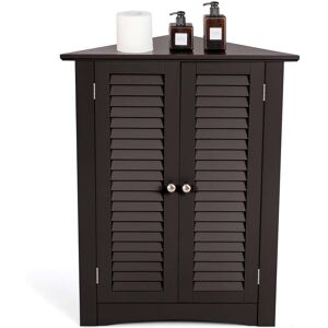 Costway Corner Storage Cabinet Freestanding Floor Cabinet Bathroom w/ Brown See Description Costway Corner Storage Cabinet Freestanding Floor Cabinet Bathroom w/ Brown See Description