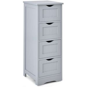 Costway Floor Storage Cabinet Bathroom Organizer Free Standing Drawers Grey Up to 11 in Costway Floor Storage Cabinet Bathroom Organizer Free Standing Drawers Grey Up to 11 in