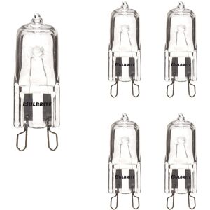 Bulbrite Pack of (5) 120V Dimmable T4 Halogen Mini Light Bulbs with Bi-Pin (G9) Base, 2900K Soft White Light Clear 100 Watt Bulbrite Pack of (5) 120V Dimmable T4 Halogen Mini Light Bulbs with Bi-Pin (G9) Base, 2900K Soft White Light Clear 100 Watt