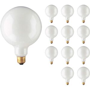 Bulbrite Multi Pack of Dimmable White Globe Incandescent Bulb G40 Medium (E26) Pack of (12) 100 Watt Bulbrite Multi Pack of Dimmable White Globe Incandescent Bulb G40 Medium (E26) Pack of (12) 100 Watt