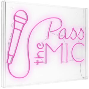 American Art Decor Neon LED Acrylic Box Sign - Pass the Mic Pink 20.0 In. L X 16.0 In. H X 2.0 In. D American Art Decor Neon LED Acrylic Box Sign - Pass the Mic Pink 20.0 In. L X 16.0 In. H X 2.0 In. D