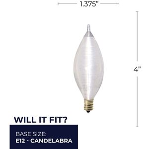 Bulbrite Spunlite Multi Pack of Dimmable Satin Incandescent Bulb C11 Candelabra (E12) Pack of (10) 40 Watt Bulbrite Spunlite Multi Pack of Dimmable Satin Incandescent Bulb C11 Candelabra (E12) Pack of (10) 40 Watt
