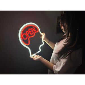 SUSSEXHOME Open Mind Metal Neon Sign, Neon Sign, Neon Wall Art, Bright and Unique Neon Wall Art With Remote Control SUSSEXHOME Open Mind Metal Neon Sign, Neon Sign, Neon Wall Art, Bright and Unique Neon Wall Art With Remote Control