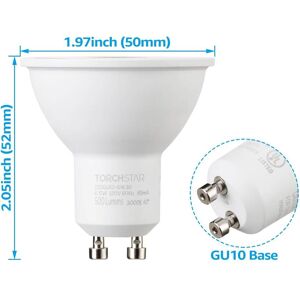 MR16 GU10 LED Bulbs Dimmable, 50W Equivalent, 500 Lumens, 120V, 3000K - 6 Pack Warm White 2700K - 3000K 6 Pack MR16 GU10 LED Bulbs Dimmable, 50W Equivalent, 500 Lumens, 120V, 3000K - 6 Pack Warm White 2700K - 3000K 6 Pack