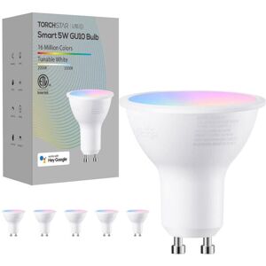 6-PACK GU10/A19 Smart Spot Light Bulbs, 2000K-5000K RGBCW Full Color Changing GU10 5W 6-PACK GU10/A19 Smart Spot Light Bulbs, 2000K-5000K RGBCW Full Color Changing GU10 5W