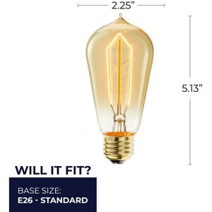 Bulbrite Pack of (4) Dimmable Antique Nostalgic Filament Incandescent Bulb Hairpin Filament ST18 Medium (E26) 40 Watt Bulbrite Pack of (4) Dimmable Antique Nostalgic Filament Incandescent Bulb Hairpin Filament ST18 Medium (E26) 40 Watt