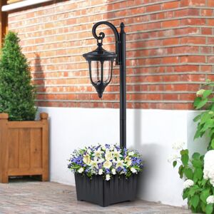 C Cattleya Integrated LED Solar Outdoor Post Light with Planter Crackle-Glass See Description C Cattleya Integrated LED Solar Outdoor Post Light with Planter Crackle-Glass See Description