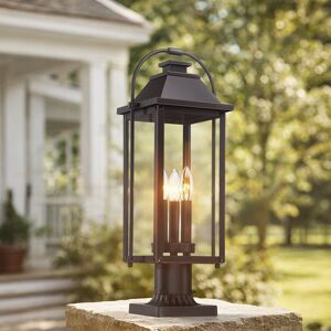 TRUE FINE Brits 3-Light Outdoor Pier Mount Light Lantern Head Bronze 20.8 in. H. TRUE FINE Brits 3-Light Outdoor Pier Mount Light Lantern Head Bronze 20.8 in. H.