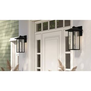 Kichler Lighting Capanna 1-Light Extra-Large Wall Light with Clear Water Glass in Textured Black Textured Black 7 to 12 Inches Kichler Lighting Capanna 1-Light Extra-Large Wall Light with Clear Water Glass in Textured Black Textured Black 7 to 12 Inches