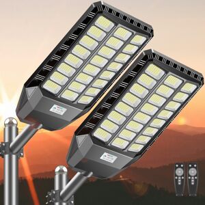 JAZAVA Solar Street Light 360000LM LED Solar Flood Lights with Remote Control - 5000W Black 2-PACK JAZAVA Solar Street Light 360000LM LED Solar Flood Lights with Remote Control - 5000W Black 2-PACK
