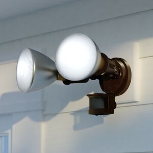 VAXCEL Motion Sensor Dusk to Dawn Outdoor Security Flood Light - 2 Adjustable Light Heads - 4 Modes Bronze 6.75-in W x 6.25-in H x 5.25-in D VAXCEL Motion Sensor Dusk to Dawn Outdoor Security Flood Light - 2 Adjustable Light Heads - 4 Modes Bronze 6.75-in W x 6.25-in H x 5.25-in D