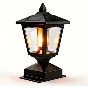 Kanstar 4X4 5X5 6X6 Solar Powered Post Cap Light, Outdoor Lantern, Black, Warm Flame Effect, Garden Fence Pillar Lamp 1 Pack - 10“ Black 10“ Kanstar 4X4 5X5 6X6 Solar Powered Post Cap Light, Outdoor Lantern, Black, Warm Flame Effect, Garden Fence Pillar Lamp 1 Pack - 10“ Black 10“