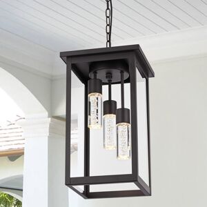 Vinluz Farmhouse Outdoor Pendant Light Fixutre Lantern Oil Rubbed bronze 3-light Vinluz Farmhouse Outdoor Pendant Light Fixutre Lantern Oil Rubbed bronze 3-light