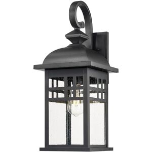 JAZAVA Black Farmhouse Porch Light - Seeded Glass Outdoor Fixture Clear Large JAZAVA Black Farmhouse Porch Light - Seeded Glass Outdoor Fixture Clear Large