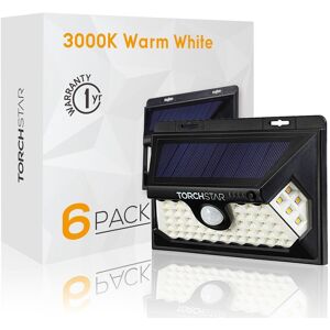 58 LED Solar Powered Security Light, Motion Sensor Light, 3000K - 6PACK Black 6PACK 58 LED Solar Powered Security Light, Motion Sensor Light, 3000K - 6PACK Black 6PACK