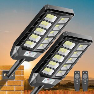 JAZAVA Outdoor Solar Street Light 6500K LED Solar Flood Lights with Remote Control Black 2-Pack JAZAVA Outdoor Solar Street Light 6500K LED Solar Flood Lights with Remote Control Black 2-Pack