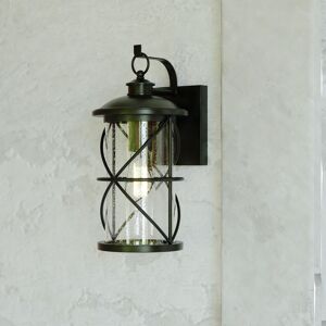 VAXCEL Adams 1-Light Black Dusk to Dawn Sensor Outdoor Wall Sconce, Durable Steel, Clear Seeded Glass Shade, LED Compatible Black 5.5-in W x 12-in H x 6.75-in D VAXCEL Adams 1-Light Black Dusk to Dawn Sensor Outdoor Wall Sconce, Durable Steel, Clear Seeded Glass Shade, LED Compatible Black 5.5-in W x 12-in H x 6.75-in D